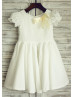 Cotton Puffy Sleeves Flower Girl Dress 